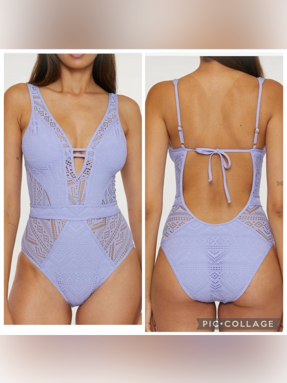NWT BECCA $128 Color Play Mesh One-Piece Swimsuit M Bellflower